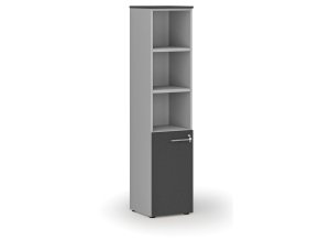 kombinovana kancelarska skrin primo gray dvere na 2 patra 400 x 420 x 1781 mm seda grafit 74486