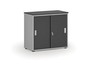 kancelarska skrin se zasouvacimi dvermi primo gray 800 x 420 x 740 mm seda grafit 81352