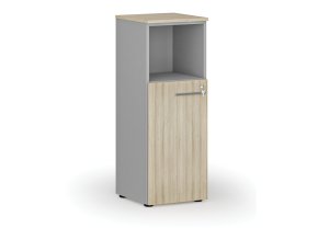 Kombinovaná kancelářská skříň PRIMO GRAY, 1087 x 400 x 420 mm, šedá/dub přírodní