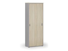 kancelarska skrin se zasouvacimi dvermi 800 x 420 x 2128 mm seda dub prirodni 74657