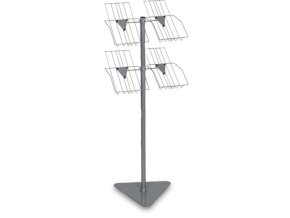stojan pro odber letaku 4xa4 dratena kapsa sedostribrny 79088