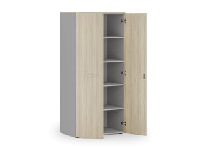 kancelarska policova skrin primo gray s dvermi 800 x 500 x 1781 mm seda dub prirodni 83736