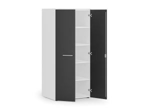 kancelarska policova skrin primo white s dvermi 1781 x 800 x 600 mm bila grafit 83918