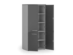 kancelarska policova skrin primo gray pulene dvere 800 x 500 x 1781 mm seda grafit 83832