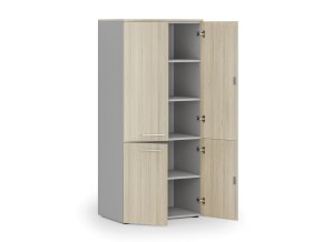 kancelarska policova skrin primo gray pulene dvere 800 x 500 x 1781 mm seda dub prirodni 83807