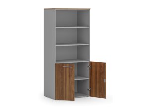 kombinovana kancelarska skrin primo gray nizke dvere 800 x 500 x 1781 mm seda orech 83680