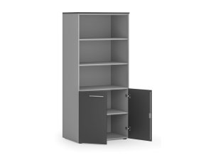kombinovana kancelarska skrin primo gray nizke dvere 800 x 500 x 1781 mm seda grafit 83674