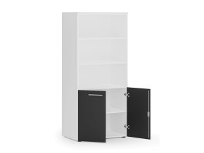 kombinovana kancelarska skrin primo white nizke dvere 800 x 500 x 1781 mm bila grafit 83617