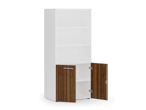 kombinovana kancelarska skrin primo white nizke dvere 800 x 500 x 1781 mm bila orech 83584