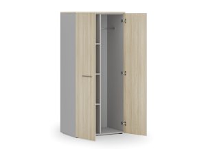 kancelarska satni skrin primo gray 3 police satni tyc 800 x 500 x 1781 mm seda dub prirodni 83533