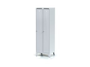 kovova satni skrinka na nohach 2 oddily 1920 x 600 x 500 mm otocny zamek sede dvouplastove dvere 10883