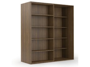 Dvouřadá posuvná knihovna DOUBLE, 1800 x 700 x 2000 mm, ořech