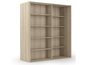 Dvouřadá posuvná knihovna DOUBLE, 1800 x 700 x 2000 mm, dub přírodní
