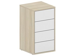 kancelarsky zasuvkovy dil future 4 zasuvky bila dub 86311