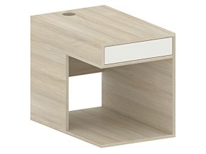 Kancelářský kontejner na PC pro stoly FUTURE s paravanem, 1 zásuvka, bílá/dub