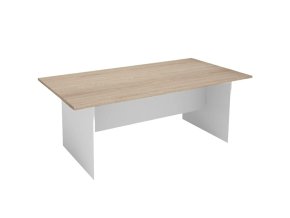 Jednací kancelářský stůl PRIMO WHITE, 200x100 cm, bílá/dub přírodní