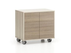 pojizdna skrinka na koleckach s dvermi layers kratka 600 x 400 x 575 mm dub prirodni dub moreny 105219
