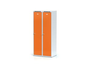 kovova satni skrinka s mezistenou 2 oddily 1800 x 800 x 500 mm cylindricky zamek oranzove dvere 10956