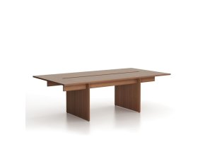 Jednací kancelářský stůl SOLID + 2x přísed, 240x125 cm, ořech