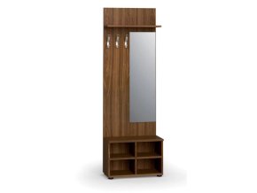 vesakova stena s botnikem a zrcadlem primo wood 3 hacky police orech 114724