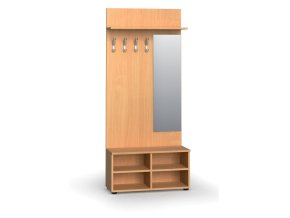 vesakova stena s botnikem a zrcadlem primo wood 4 hacky police buk 88142