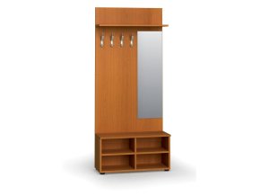 vesakova stena s botnikem a zrcadlem primo wood 4 hacky police tresen 88146