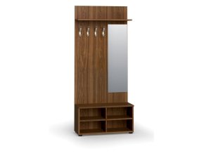 vesakova stena s botnikem a zrcadlem primo wood 4 hacky police orech 88145