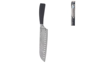 Nůž kuchyňský Santoku, damašková ocel/pakka, 18,5 cm
