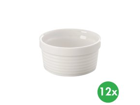 Miska zapékací, průměr 9 cm, porcelán, bílá, 12 ks