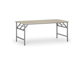 Konferenční stůl FAST READY, 180x90 cm, šedostříbrná podnož, bříza