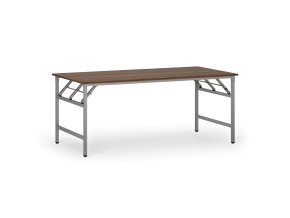 Konferenční stůl FAST READY, 180x90 cm, šedostříbrná podnož, ořech