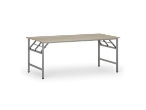 Konferenční stůl FAST READY, 180x90 cm, šedostříbrná podnož, dub přírodní