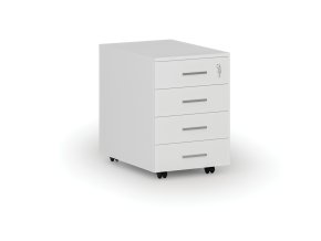 Kancelářský mobilní kontejner SOLID, 4 zásuvky, bílá