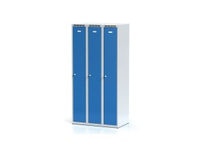 kovova satni skrinka 3 oddily 1800 x 900 x 500 mm cylindricky zamek modre dvere 10816