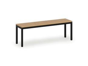 Šatní lavice, sedák - lamino, délka 1200 mm, černé nohy, buk