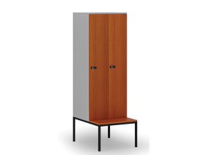 drevena satni skrinka s lavickou 2 oddily 1871 x 600 x 500 800 mm mechanicky kodovy zamek seda tresen 76633