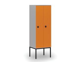 drevena satni skrinka s podnozi 2 oddily 1871 x 600 x 500 mm demont rfid zamek seda oranzova 76747