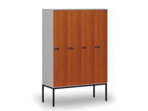 drevena satni skrinka s podnozi 4 oddily 1871 x 1200 x 500 mm mechanicky kodovy zamek seda tresen 76805