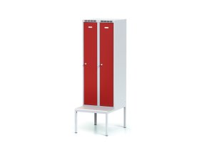 satni skrinka s lavickou 2 oddily 1875 x 600 x 500 800 mm cylindricky zamek cervene dvere 11204