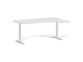 rohovy polohovaci stul se zaoblenymi rohy 180x120 cm 1 motor l p bila podnoz bila 101092