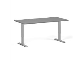 Výškově nastavitelný stůl, 160x80 cm, 1 motor, šedá podnož, grafit