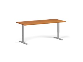 Výškově nastavitelný stůl, 180x80 cm, 1 motor, šedá podnož, třešeň