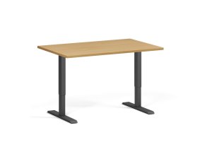 Výškově nastavitelný stůl, 120x80 cm, 1 motor, černá podnož, buk