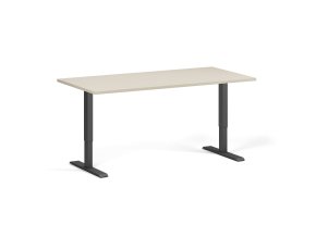Výškově nastavitelný stůl, 160x80 cm, 1 motor, černá podnož, bříza