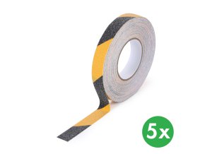 protiskluzova paska jemne zrno 25 mm x 18 3 m baleni 5 ks cerno zluta 116346