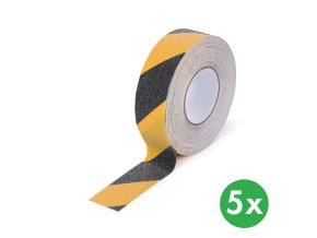 protiskluzova paska jemne zrno 50 mm x 18 3 m baleni 5 ks cerno zluta 116714