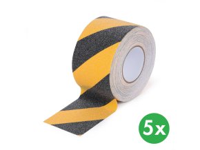protiskluzova paska jemne zrno 100 mm x 18 3 m baleni 5 ks cerno zluta 116725