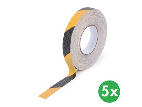 protiskluzova paska hrube zrno 25 mm x 18 3 m baleni 5 ks cerno zluta 116710