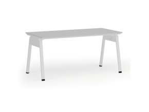 Kancelářský stůl PRIMO GAMMA, 160x80 cm, bílá podnož, šedá