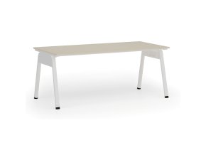 Kancelářský stůl PRIMO GAMMA, 180x90 cm, bílá podnož, bříza